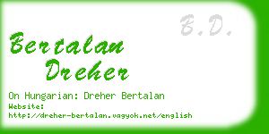 bertalan dreher business card